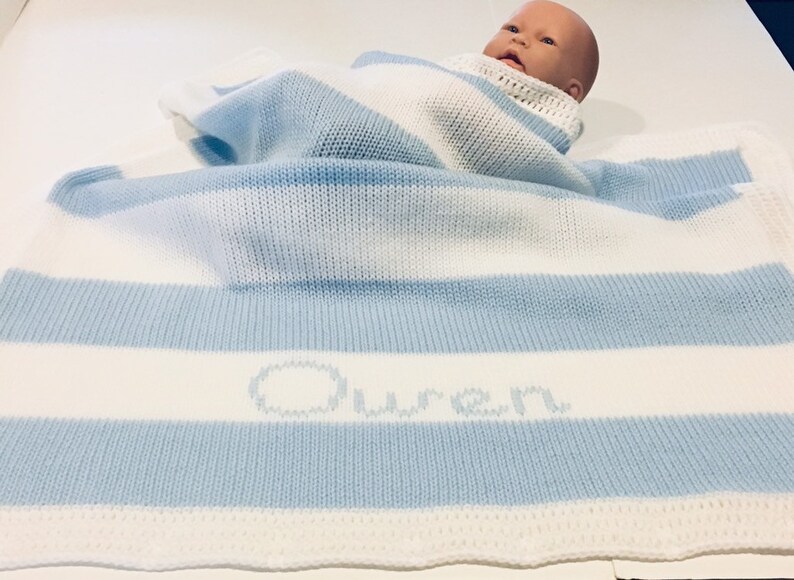 Knitted baby blanketPersonalized baby blanketBaby Etsy