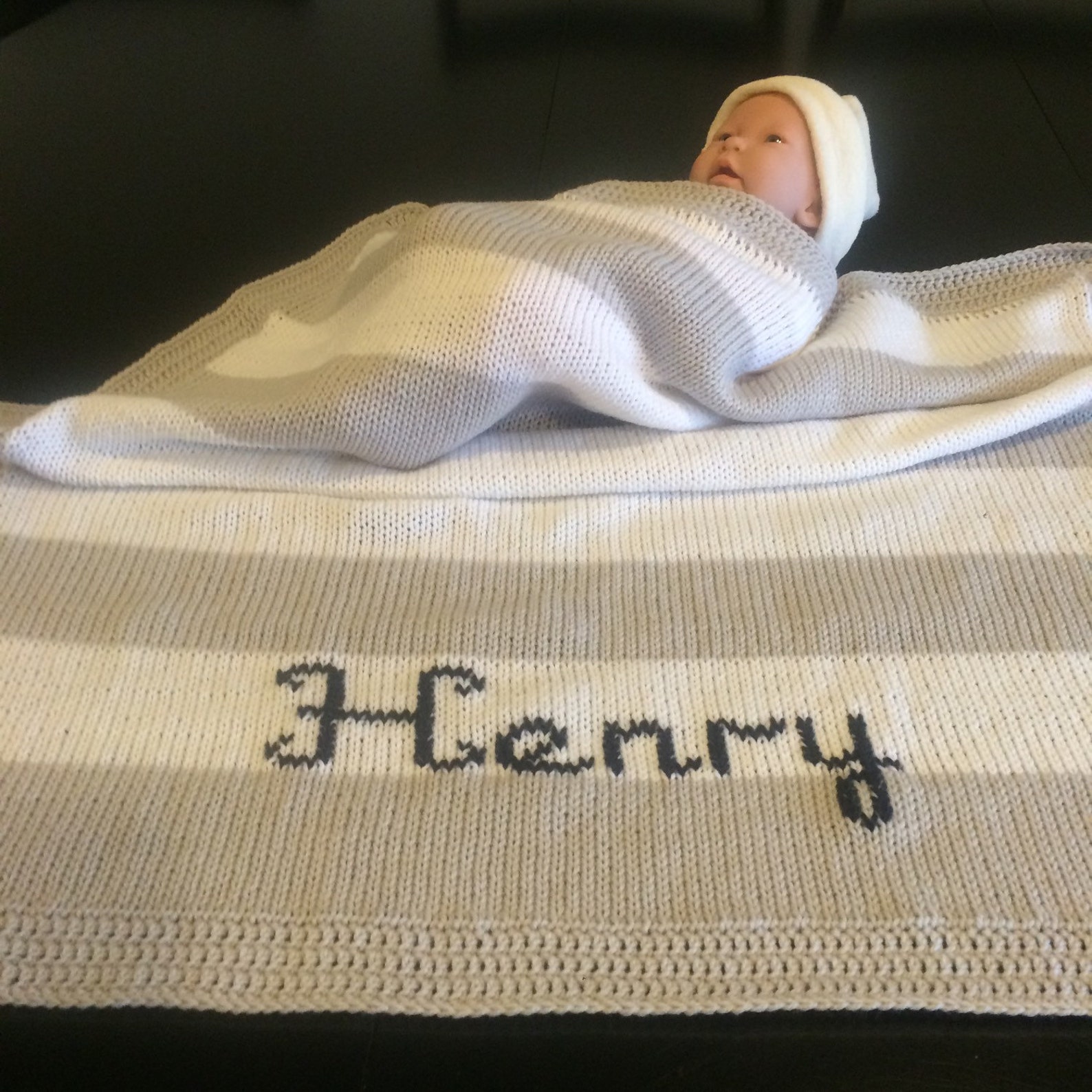 Knitted baby blanketPersonalized baby blanketBaby Etsy