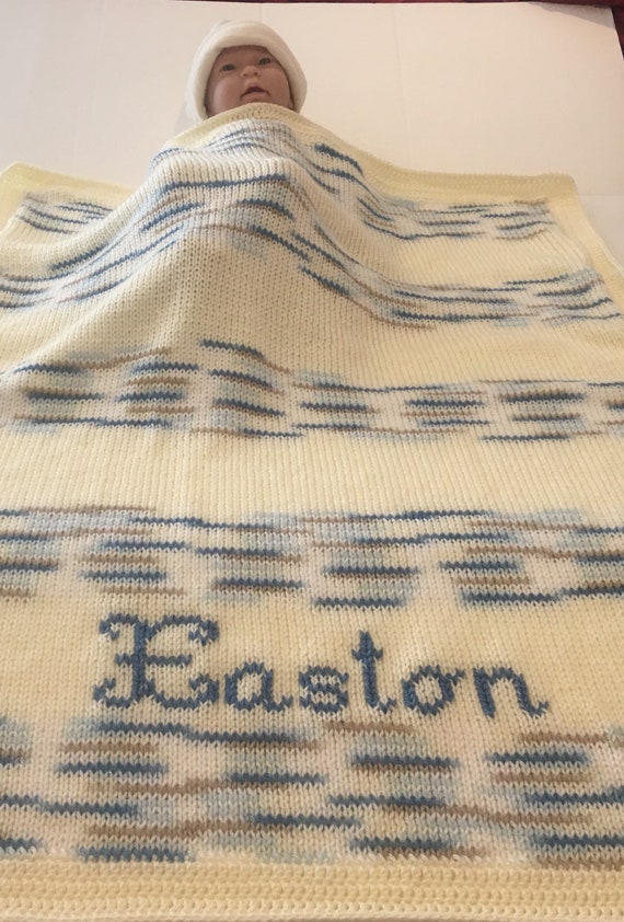 personalized knit blanket