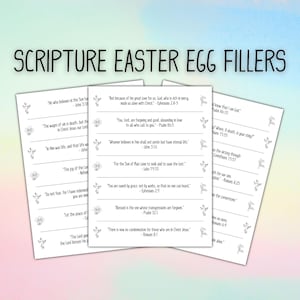 Huevos de Pascua imprimibles con versículos bíblicos / Canastas de Pascua con versículos bíblicos / Descarga digital