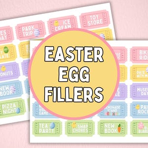 Rellenos de huevos de Pascua / Boletos / Cupones / Descarga digital imprimible