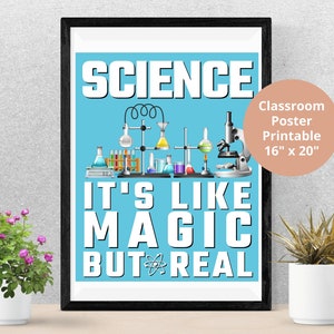 Science It's Like Magic But Real || Educational Poster, Classroom Poster || Digital Download