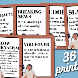 Journalism Newsroom Vocabulary Terms Word Wall || Educational Poster, Classroom Poster || Digital Download
