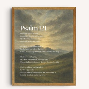 Impression aquarelle Psaume 121 : verset de la Bible chrétienne vintage (téléchargement numérique, 7 tailles)