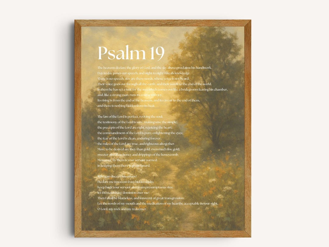 Scripture 19 Psalm 19 Scripture Print: Vintage Watercolor Christian Decor (digital ...