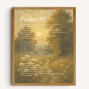 Psalm 19 Scripture Wall Art | Vintage Watercolor Print | Christian Bible Verse Decor | Digital Download | 7 Sizes