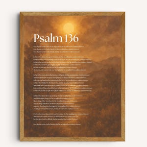 Impression aquarelle Psaume 136 : verset de la Bible chrétienne vintage (téléchargement numérique, 7 tailles)