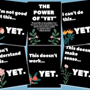 The Power of Yet (set di 6 stampe) // Decorazione per l'aula // Download digitale