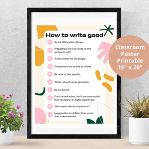 Comment bien écrire || Poster éducatif, poster pour la classe || Téléchargement numérique