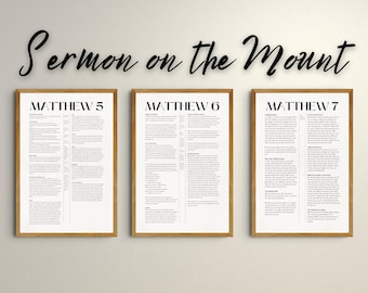 Sermon on the Mount Print: Matthew 5, 6, 7 (NIV Version) - Christian Decor (Digital Download)