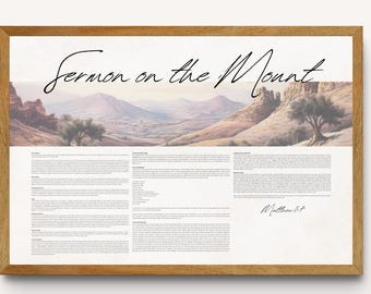 Sermon on the Mount Scripture Art Print: Christian Home Decor - The Message Version (Digital Download)