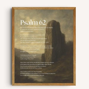 Psalm 62 Scripture Wall Art | Vintage Watercolor Print | Christian Bible Verse Decor | Digital Download | 7 Sizes