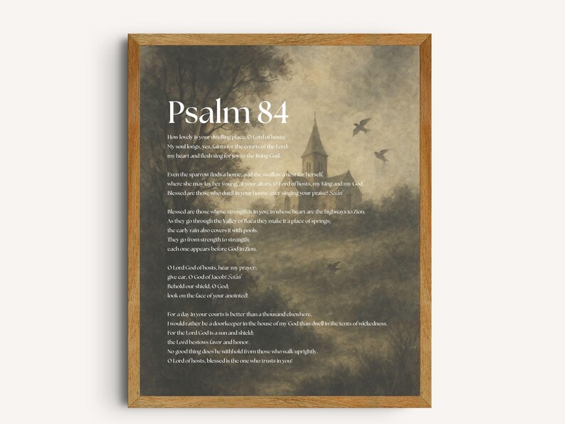 Psalm 84 Watercolor Print: Vintage Christian Scripture Art (digital ...