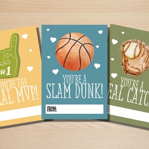 Sport-Valentinstagskarten | Klassenzimmer Valentinstag | Druckbare 12 Karten