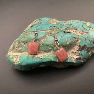 Rhodochrosite Sterling silver earrings