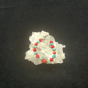 American Turquoise and coral bracelet