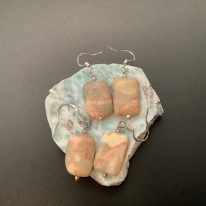 Picture jasper Sterling silver earrings