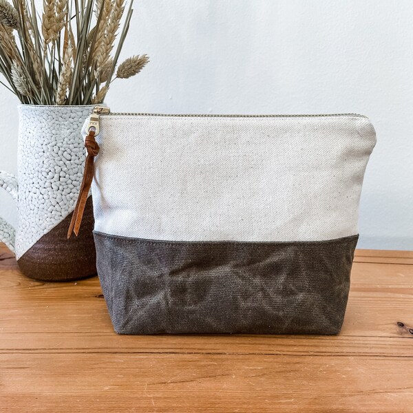Canvas Zipper Pouch Etsy