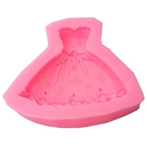 Wedding Dress Flexible Silicone Mold for Polymer Clay, Food, Fondant, Soaps, etc. image 2