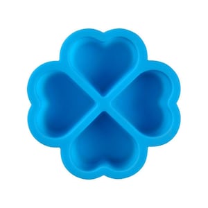 Heart Mold - Flexible Silicone Shaped 4-Cavity Mold for Polymer Clay, Soaps, Food, Fondant, Candy, etc. Heart Soap Mold