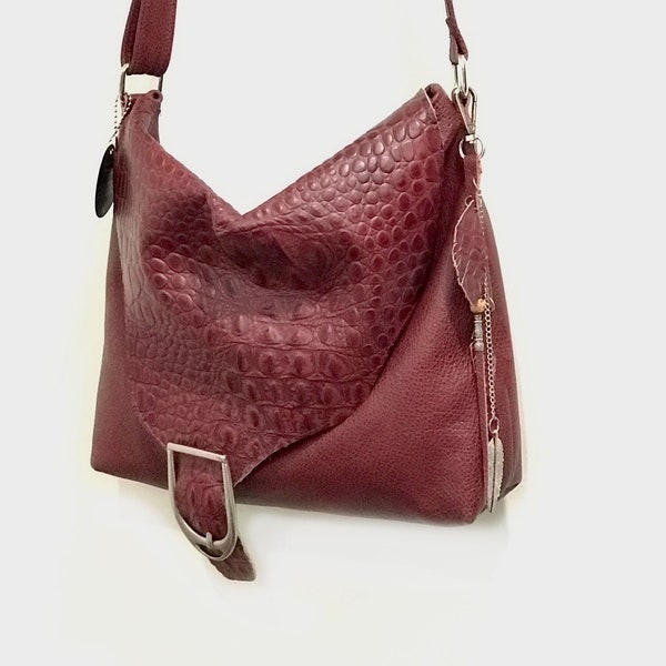 Red Leather Bag - Etsy