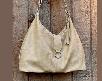 Cream Ivory Italian Hobo, 2 sizes, Hardware options, Premium top grain vintage finish leather hobo, lining options, pockets, should or xbody