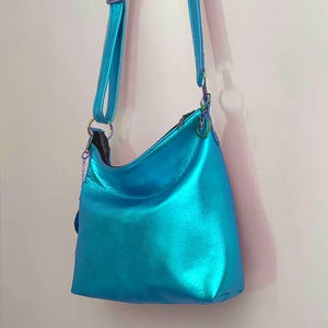 Top Zip Genuine Leather Shoulder Bag Gold Colour, Natural