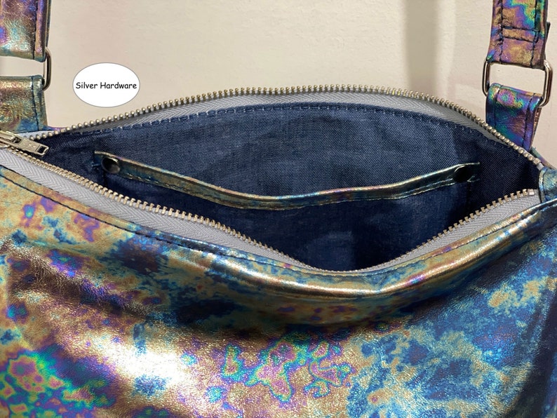 Rainbow Metallic Leather Crossbody Bag Italian Leather Oil - Etsy