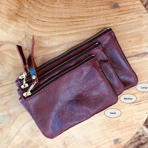 Holographic Rainbow Leather Purse, coin purse, gift idea, leather purse, coin purse with zipper, metallic purse, Italian leather image 4