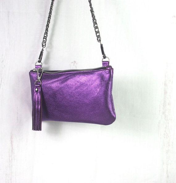 Multi Pocket Faux Leather Purple Purse - Purpleologist