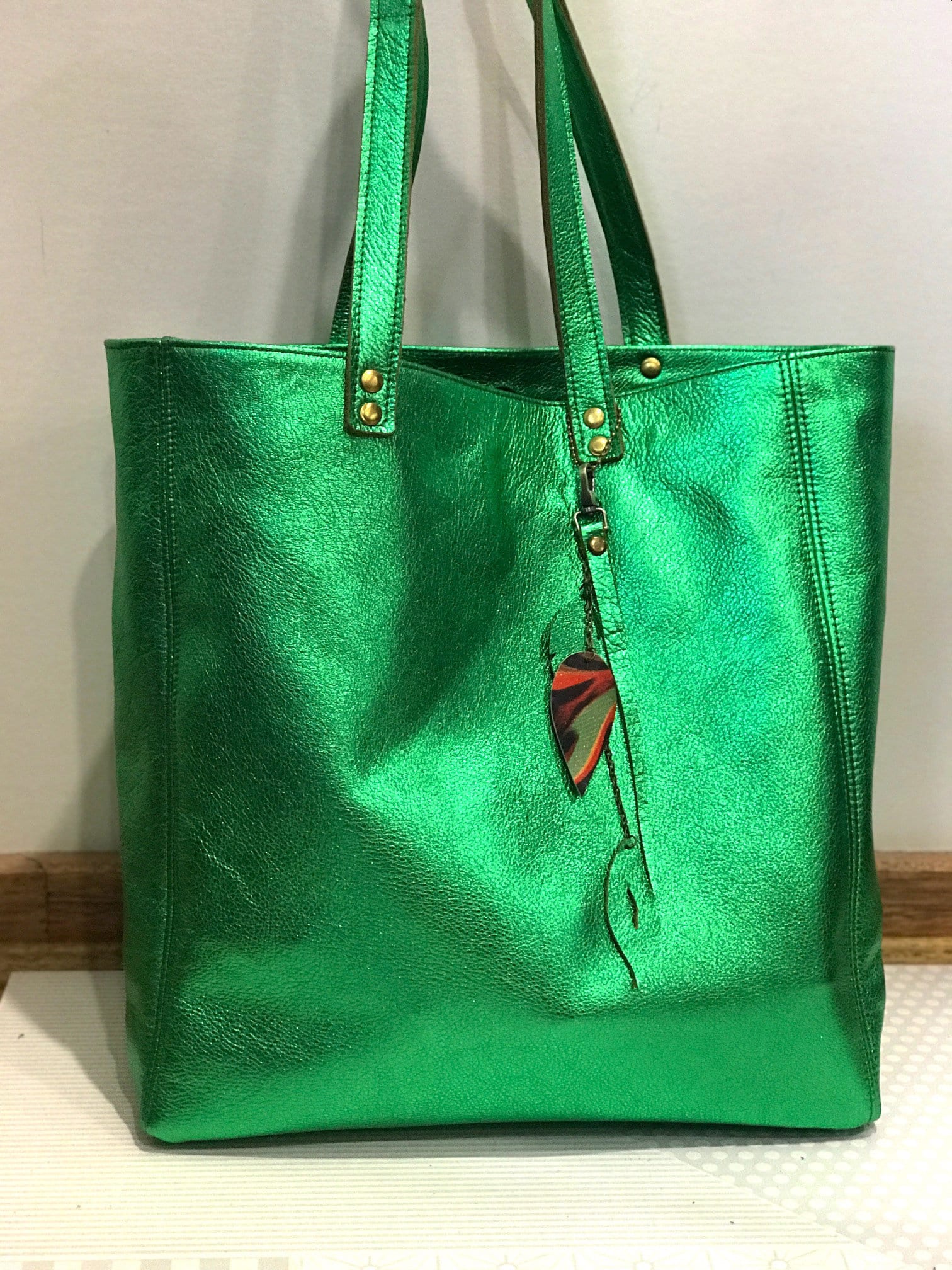 Emerald Green Handbag  Genuine Italian Leather