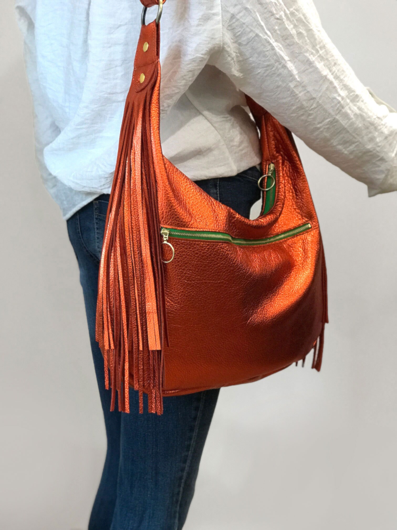 Orange Hobo Bag 