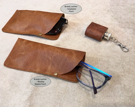 Reading Glasses Case, OR Sunglasses, Distressed Brown Leather, Gift Idea,  3rd Anniversary Gift, Waxed Leather, Vintage Leather 