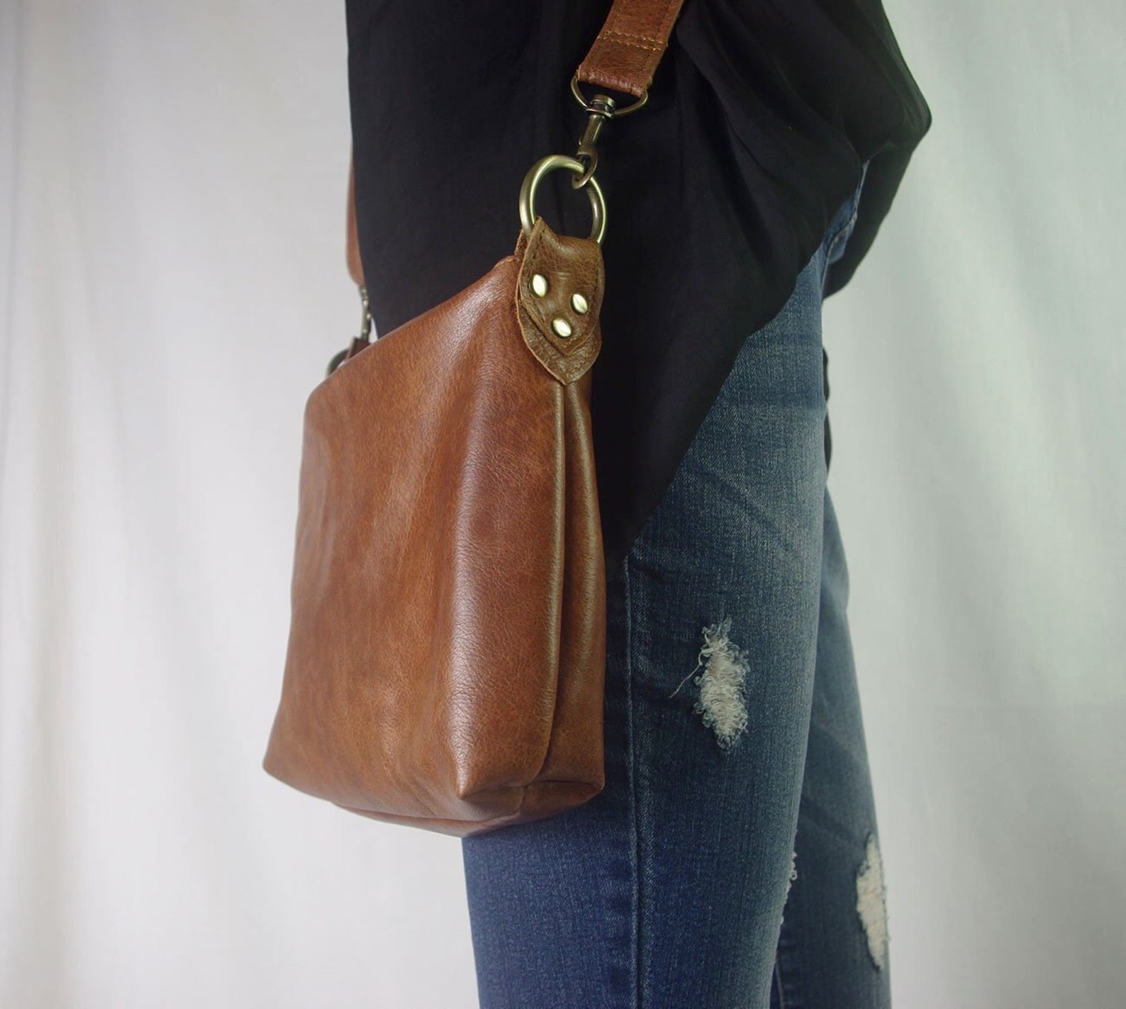 Tan Leather Crossbody Bag Small Leather Bag Rich Vintage Etsy Australia