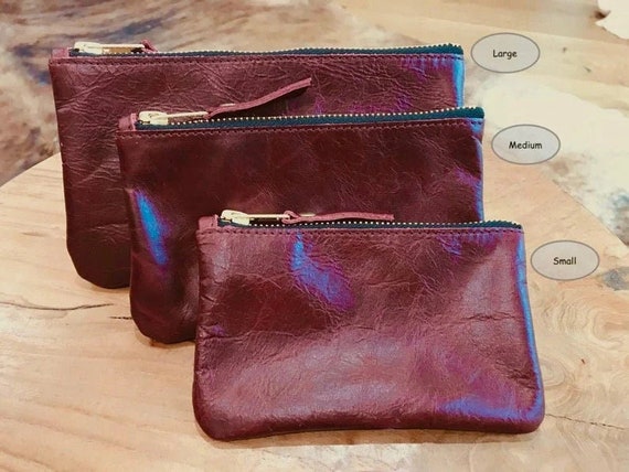 Black Vintage Leather Coin Pouch, Phone Pouch, Gift Idea Black Vintage Leather Coin Pouch, Phone Pouch, Gift Idea