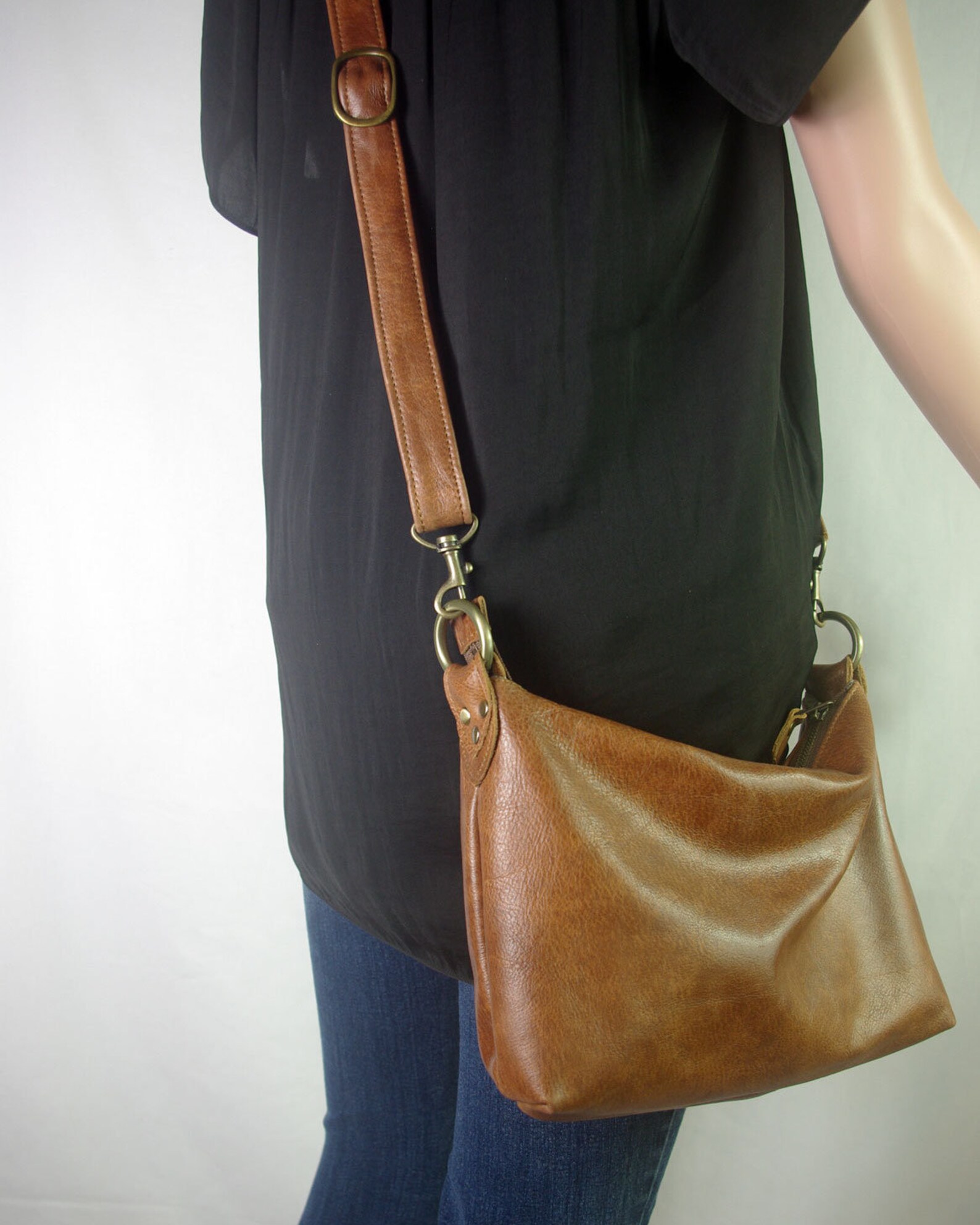 Tan Leather Crossbody Bag Small Leather Bag Rich Vintage Etsy Australia