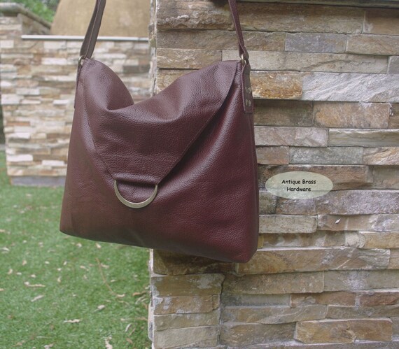 burgundy leather bag