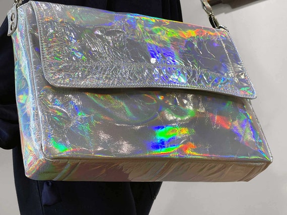 Holographic messenger bag on sale