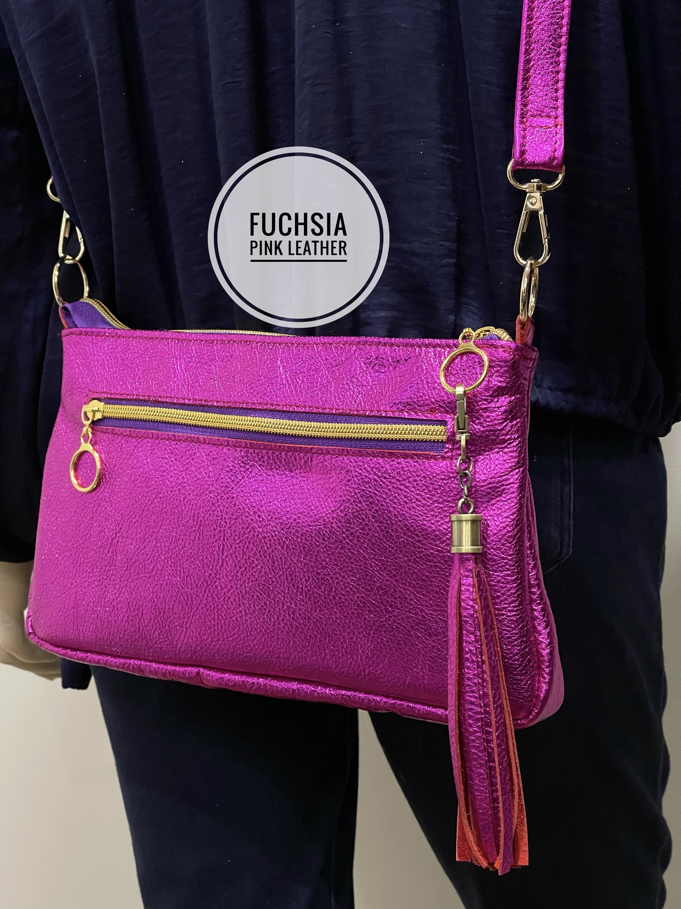 Poppy Women's Fashion Colorblock Tassel Zipper Dome Crossbody Bag with  Wallet 2-in-1 Set 