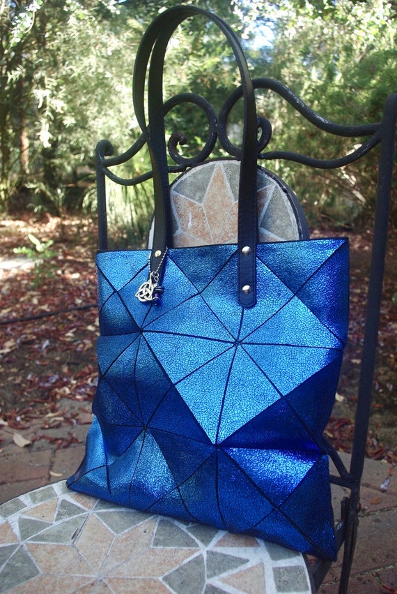 cobalt blue tote bag