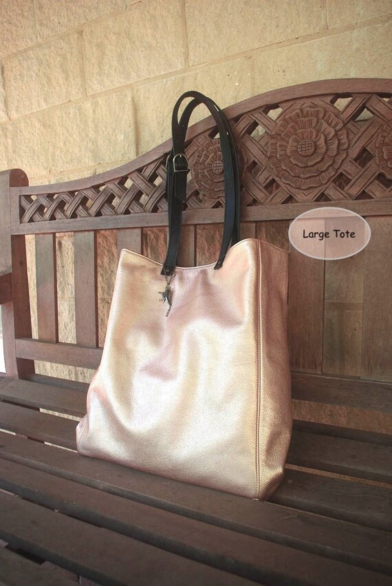rose gold large tote bag