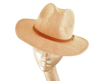 Holt - Oatmeal Felt Flat Brim Flat Brim Fedora