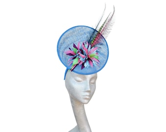 Yasmin - Royal Blue, & Multi coloured Fascinator