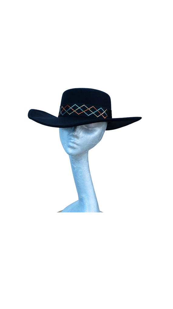 Tex - Black Wide Brim Wool Fedora Hat - Etsy Australia display picture 1