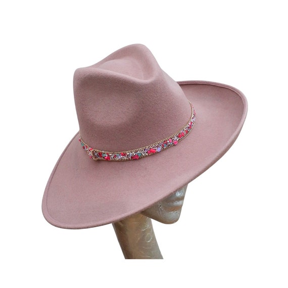pink trilby hat