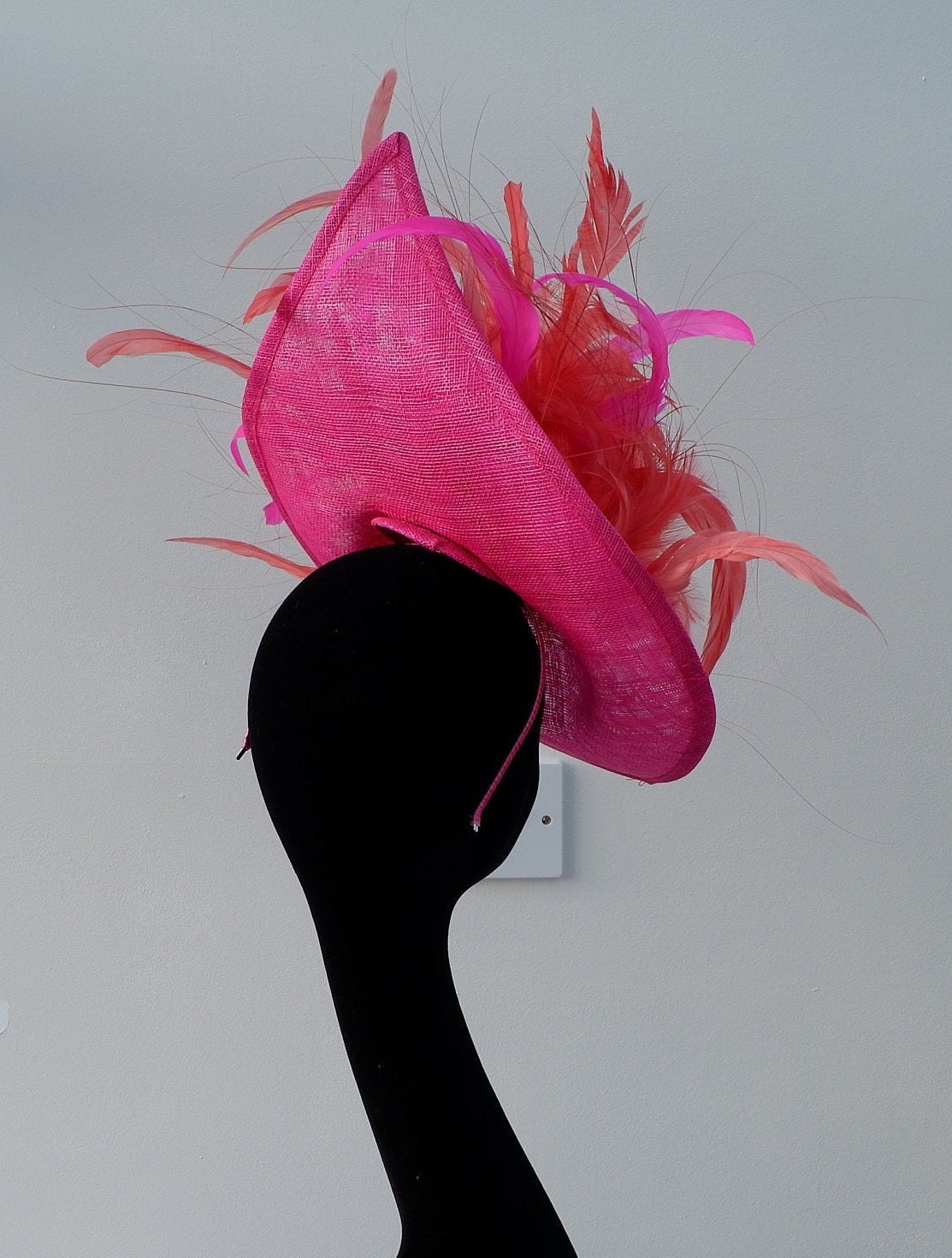 Cereza irregular Shaped Cerise Pink Hatinator With Coral & Etsy UK