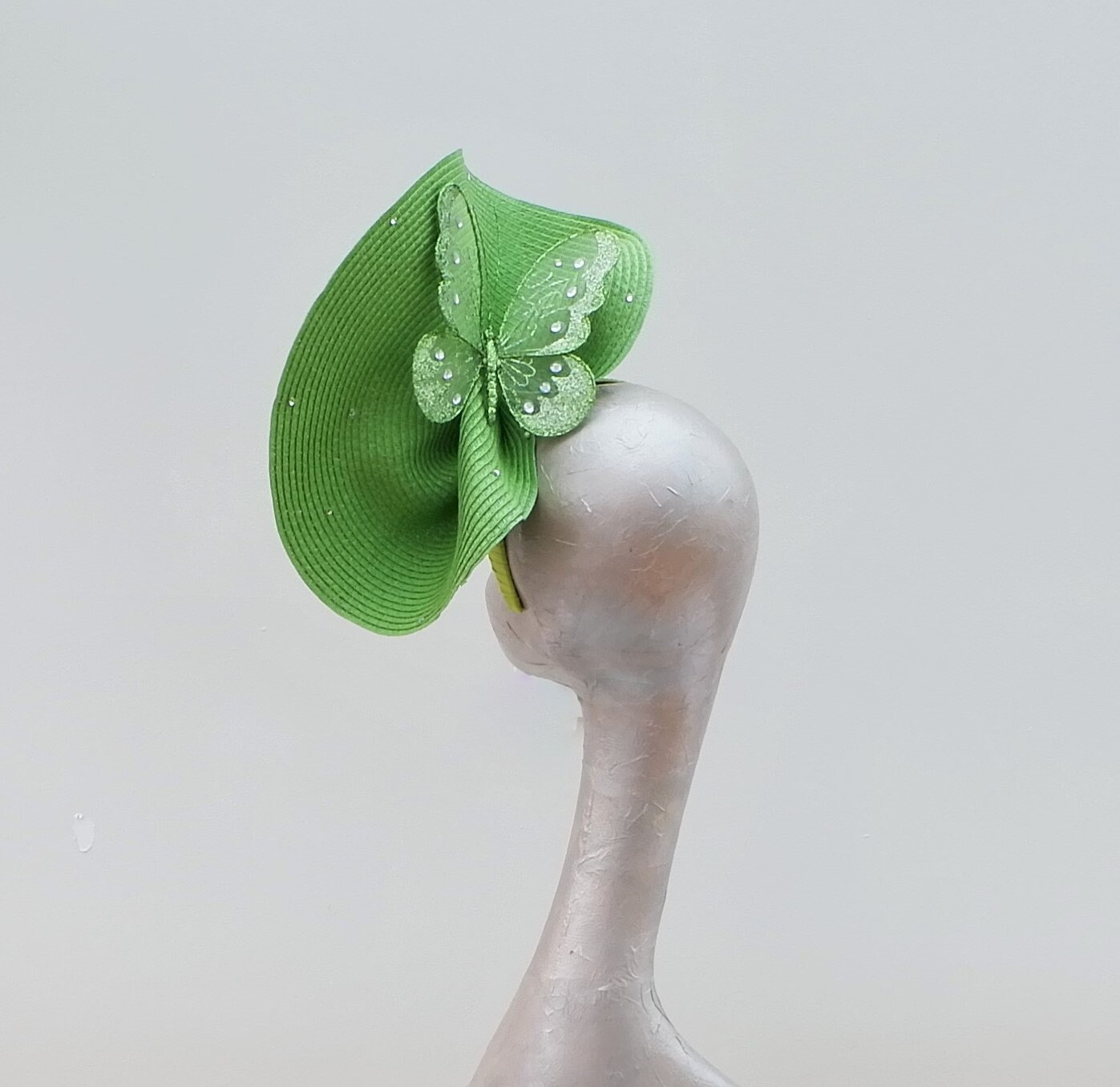 Forest green Butterfly fascinator