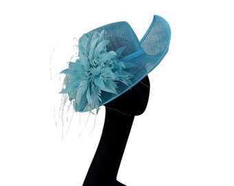 Venus -  Stunning feature hat In Two Tone Kingfisher