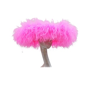 Emma Extra large Hat with Ostrich feather boa in Two Tone Cerise pink By Hats2go Made to Order image 6