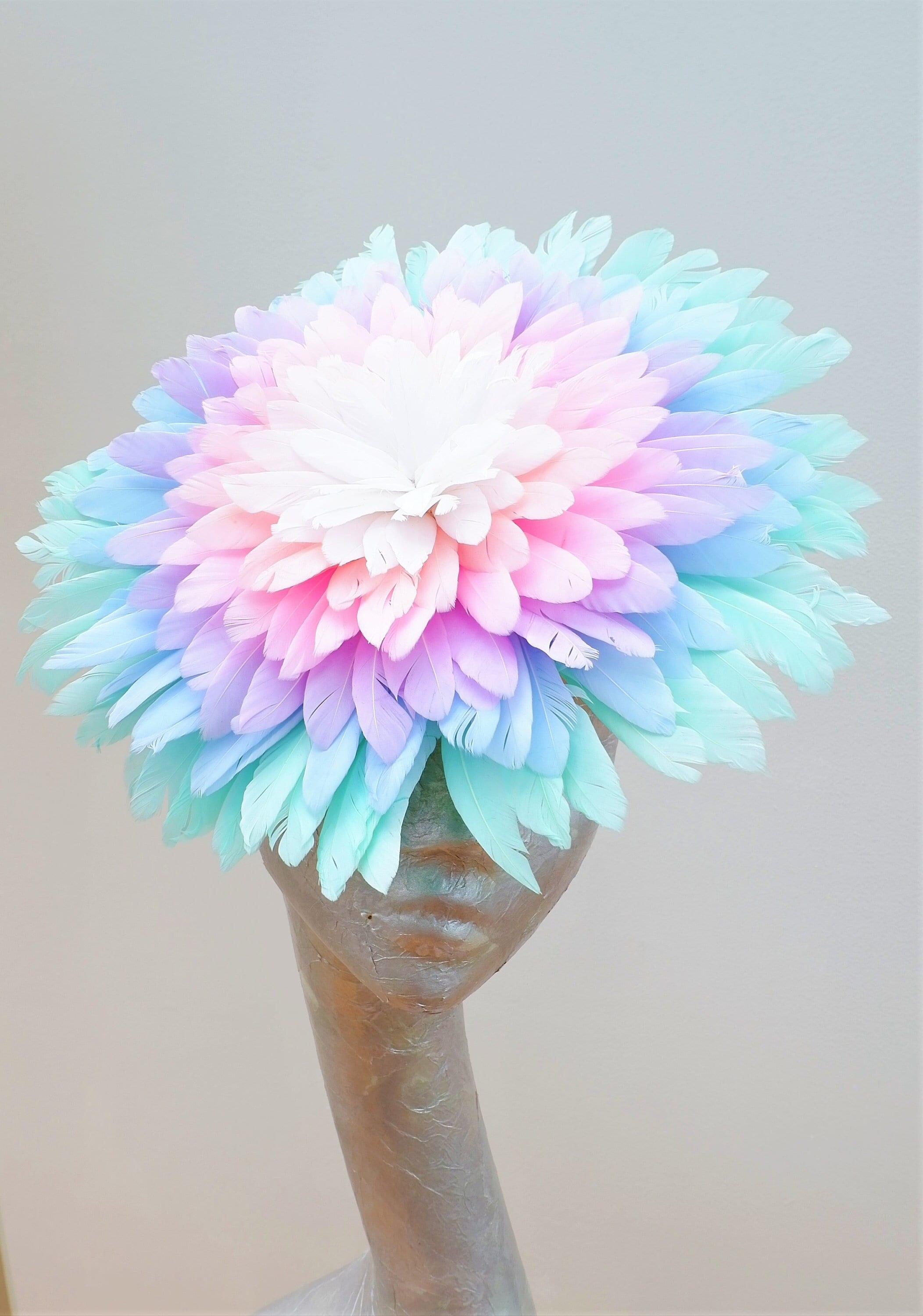 Florence -- Pastel Rainbow feather 